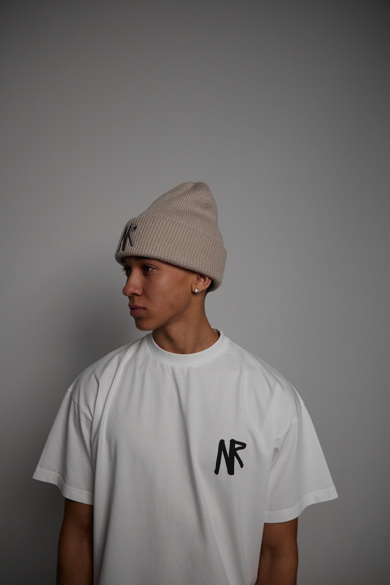 LOGO BEANIE BEIGE